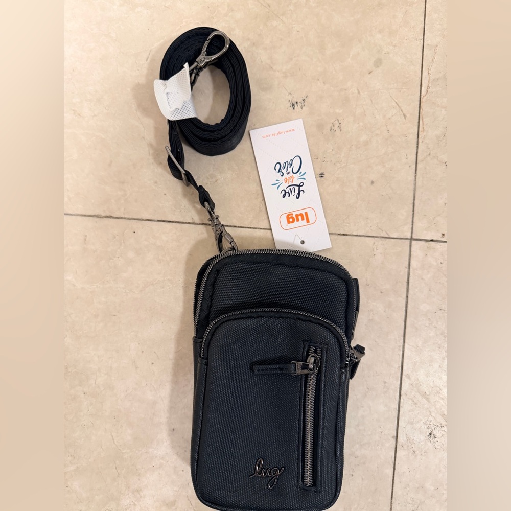 Lug RDIF Black Crossbody Wallet